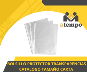 BOLSILLO PROTECTOR TRANSPARENCIAS CATALOGO TAMAÑO CARTA X 20 UND.