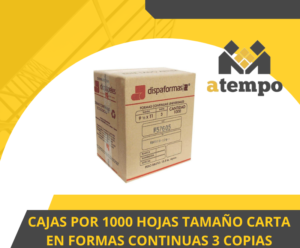 CAJAS POR 1000 HOJAS TAMAÑO CARTA EN FORMAS CONTINUAS 3 COPIAS CODIGO 57605