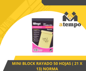 MINI BLOCK RAYADO 50 HOJAS ( 21 X 13)