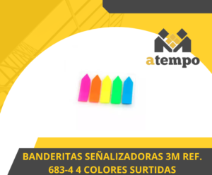 BANDERITAS SEÑALIZADORAS  REF. 683-4 4 COLORES SURTIDAS - PAQUETE X4
