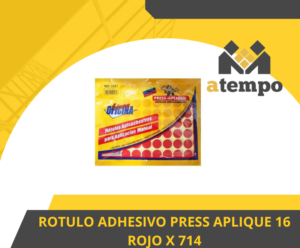 ROTULO ADHESIVO 16 ROJO X 714