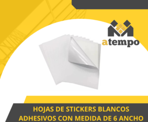 HOJAS DE STICKERS BLANCOS ADHESIVOS CON MEDIDA DE 6 ANCHO * 3 LARGO CMS