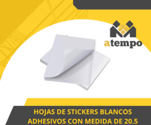 HOJAS DE STICKERS BLANCOS ADHESIVOS CON MEDIDA DE 20.5 ANCHO * 8.5